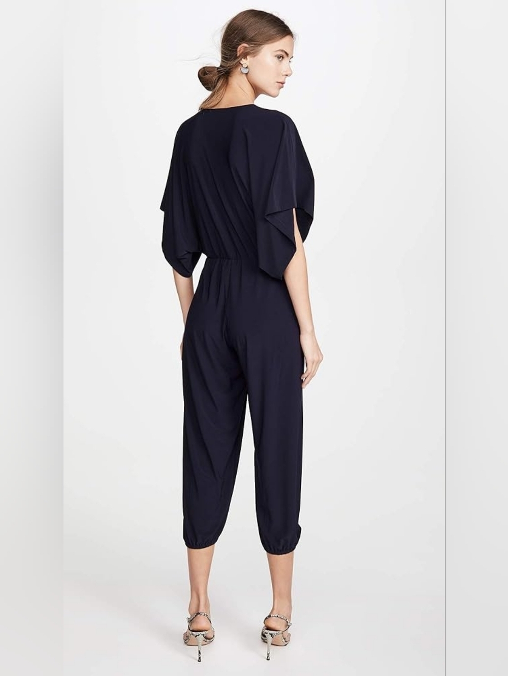 NEW Norma Kamali Black Draped Dolman Jumpsuit - Small - Picture 3 of 5